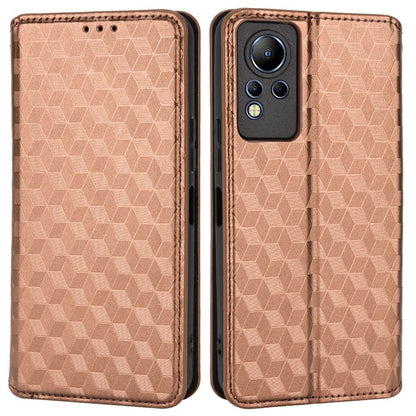 For Infinix Note 12 4G X663, X663C, X663D Imprinted Rhombus Pattern Wallet Design Flip Case PU Leather Magnetic Auto-absorbed Stand Cover