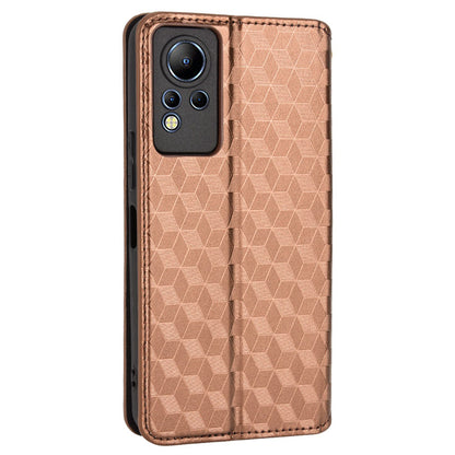 For Infinix Note 12 4G X663, X663C, X663D Imprinted Rhombus Pattern Wallet Design Flip Case PU Leather Magnetic Auto-absorbed Stand Cover