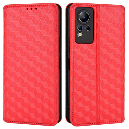 For Infinix Note 12 4G X663, X663C, X663D Imprinted Rhombus Pattern Wallet Design Flip Case PU Leather Magnetic Auto-absorbed Stand Cover