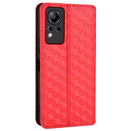 For Infinix Note 12 4G X663, X663C, X663D Imprinted Rhombus Pattern Wallet Design Flip Case PU Leather Magnetic Auto-absorbed Stand Cover