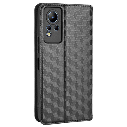 For Infinix Note 12 4G X663, X663C, X663D Imprinted Rhombus Pattern Wallet Design Flip Case PU Leather Magnetic Auto-absorbed Stand Cover