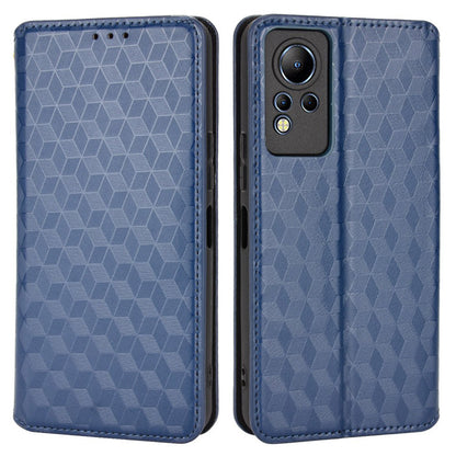 For Infinix Note 12 4G X663, X663C, X663D Imprinted Rhombus Pattern Wallet Design Flip Case PU Leather Magnetic Auto-absorbed Stand Cover