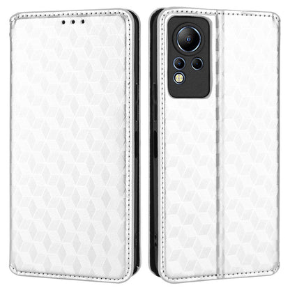 For Infinix Note 12 4G X663, X663C, X663D Imprinted Rhombus Pattern Wallet Design Flip Case PU Leather Magnetic Auto-absorbed Stand Cover