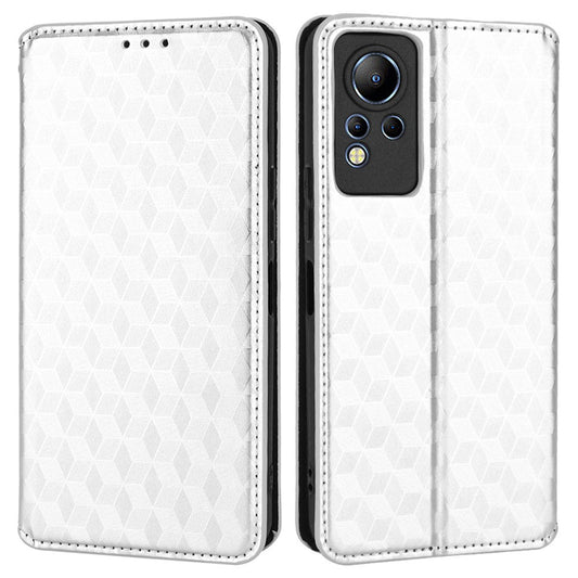 For Infinix Note 12 4G X663, X663C, X663D Imprinted Rhombus Pattern Wallet Design Flip Case PU Leather Magnetic Auto-absorbed Stand Cover