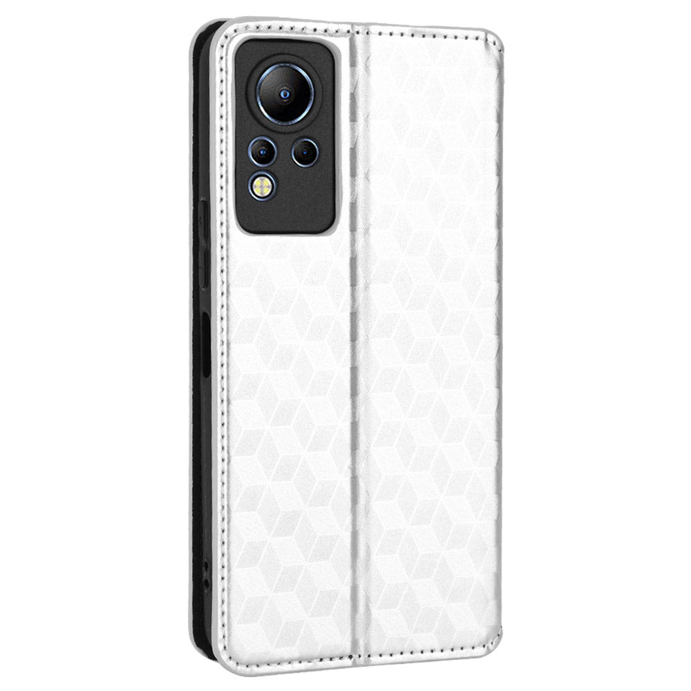 For Infinix Note 12 4G X663, X663C, X663D Imprinted Rhombus Pattern Wallet Design Flip Case PU Leather Magnetic Auto-absorbed Stand Cover