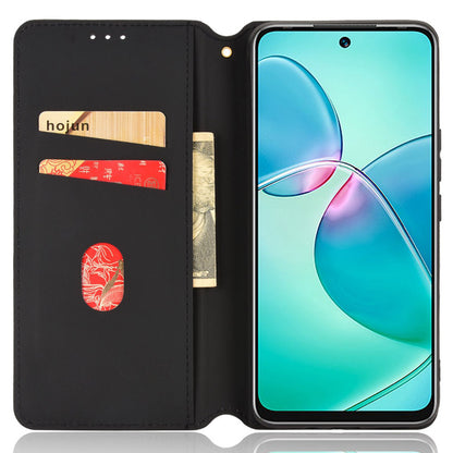 For Infinix Hot 12 Play 4G X6816C/Hot 12 Play NFC 4G PU Leather Wallet Case Rhombus Pattern Imprinted Magnetic Absorption Flip Folio Stand Cover