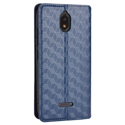 For Hot Pepper Serrano 3 PU Leather Stand Wallet Case Rhombus Imprint Magnetic Auto Closing Phone Drop-proof Cover