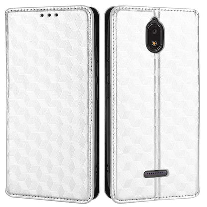 For Hot Pepper Serrano 3 PU Leather Stand Wallet Case Rhombus Imprint Magnetic Auto Closing Phone Drop-proof Cover