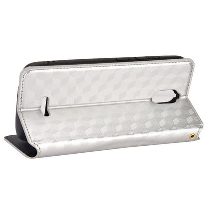 For Hot Pepper Serrano 3 PU Leather Stand Wallet Case Rhombus Imprint Magnetic Auto Closing Phone Drop-proof Cover