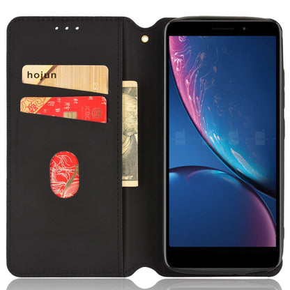 For Hot Pepper Serrano 3 PU Leather Stand Wallet Case Rhombus Imprint Magnetic Auto Closing Phone Drop-proof Cover