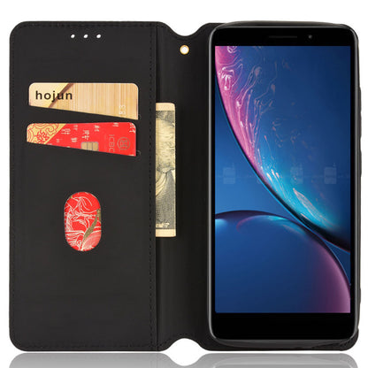 For Hot Pepper Serrano 3 PU Leather Stand Wallet Case Rhombus Imprint Magnetic Auto Closing Phone Drop-proof Cover