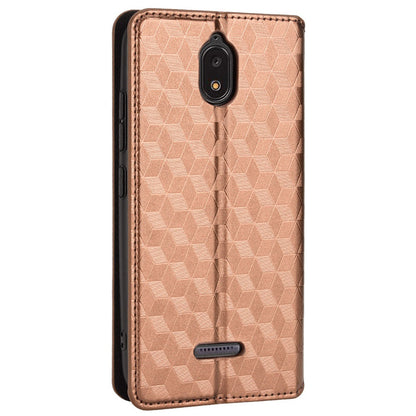 For Hot Pepper Serrano 3 PU Leather Stand Wallet Case Rhombus Imprint Magnetic Auto Closing Phone Drop-proof Cover
