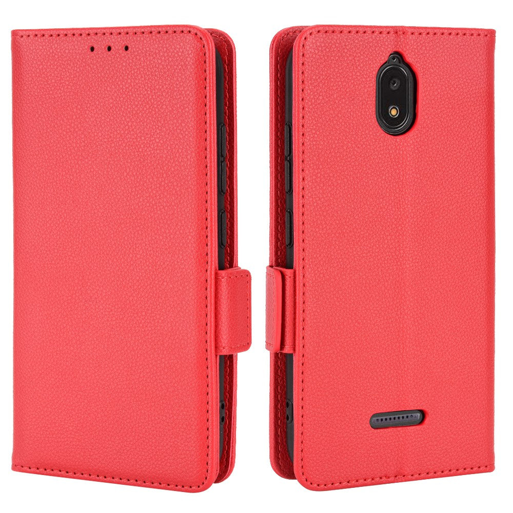 For Hot Pepper Serrano 3 PU Leather Secure Dual Magnetic Clasp Case Litchi Texture Stand Shockproof Flip Wallet Cover