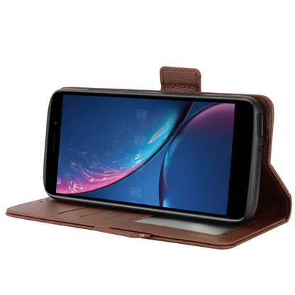 For Hot Pepper Serrano 3 PU Leather Secure Dual Magnetic Clasp Case Litchi Texture Stand Shockproof Flip Wallet Cover