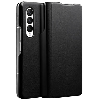 QIALINO For Samsung Galaxy Z Fold3 5G Nappa Texture Genuine Leather Anti-drop Phone Case Folio Flip Protective Cover with Pen Holder