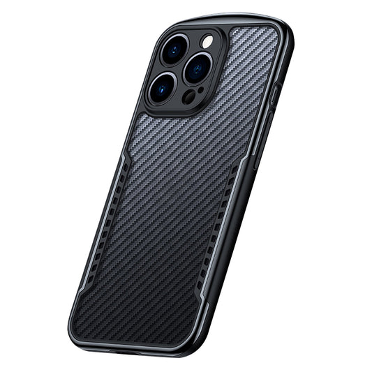 XUNDD Carbon Fiber Texture Phone Case for iPhone 13 Pro 6.1 inch, Reinforced Four Corner Scratch-resistant Matte Shell with Integrated Camera Cover