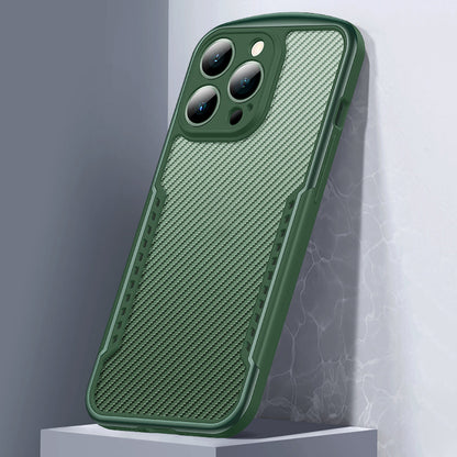 XUNDD Carbon Fiber Texture Phone Case for iPhone 13 Pro 6.1 inch, Reinforced Four Corner Scratch-resistant Matte Shell with Integrated Camera Cover
