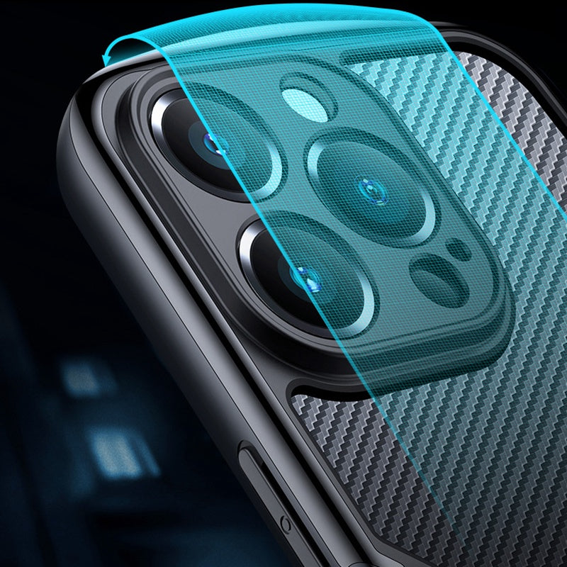 XUNDD Carbon Fiber Texture Phone Case for iPhone 13 Pro 6.1 inch, Reinforced Four Corner Scratch-resistant Matte Shell with Integrated Camera Cover