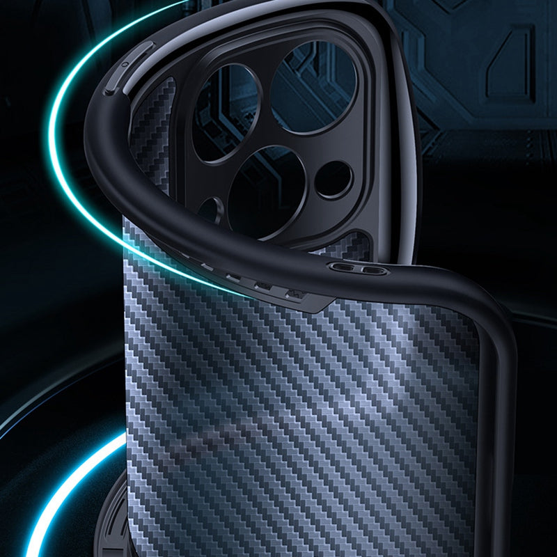 XUNDD Carbon Fiber Texture Phone Case for iPhone 13 Pro 6.1 inch, Reinforced Four Corner Scratch-resistant Matte Shell with Integrated Camera Cover