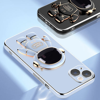 Astronaut Kickstand Phone Case for iPhone 13 mini 5.4 inch, Anti-scratch Electroplating TPU Back Cover