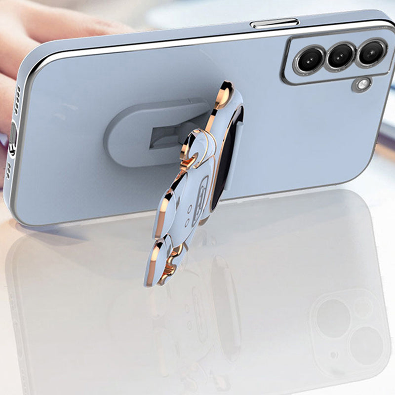 For Samsung Galaxy S22 5G Electroplating Astronaut Kickstand TPU Case Anti-drop Phone Shell