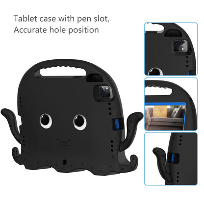 For iPad Pro 11-inch (2018)/(2020)/(2021) EVA Protective Case Cute Cartoon Octopus Anti-Scratch Cover Shockproof Portable Tablet Case with Shoulder Strap