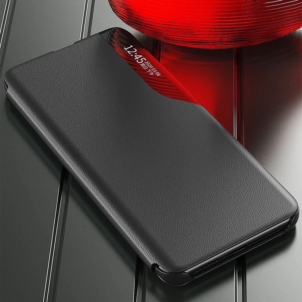 For iPhone 14 6.1 inch Clear View Window Leather Flip Phone Case Stand Magnetic Auto Closing Anri-scratch Protective Phone Cover