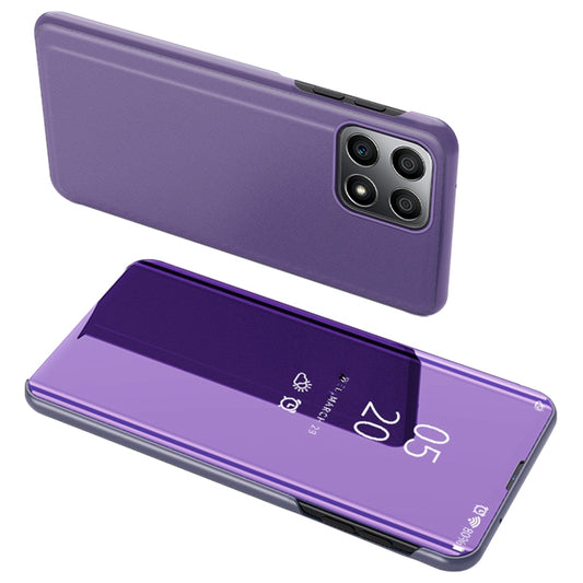 For Honor X8/X30i Drop Resistant Foldable Stand Design PU Leather Case View Window Electroplate Mirror Phone Shell