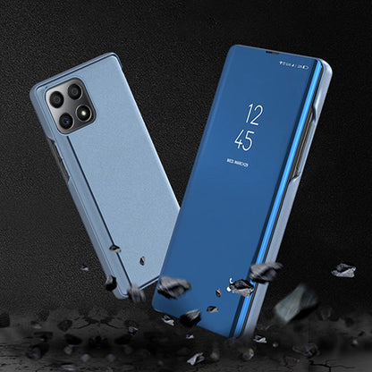 For Honor X8/X30i Drop Resistant Foldable Stand Design PU Leather Case View Window Electroplate Mirror Phone Shell