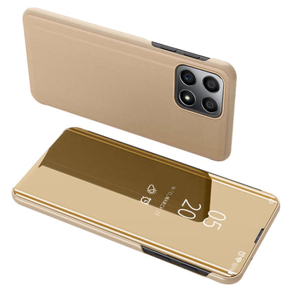 For Honor X8/X30i Drop Resistant Foldable Stand Design PU Leather Case View Window Electroplate Mirror Phone Shell