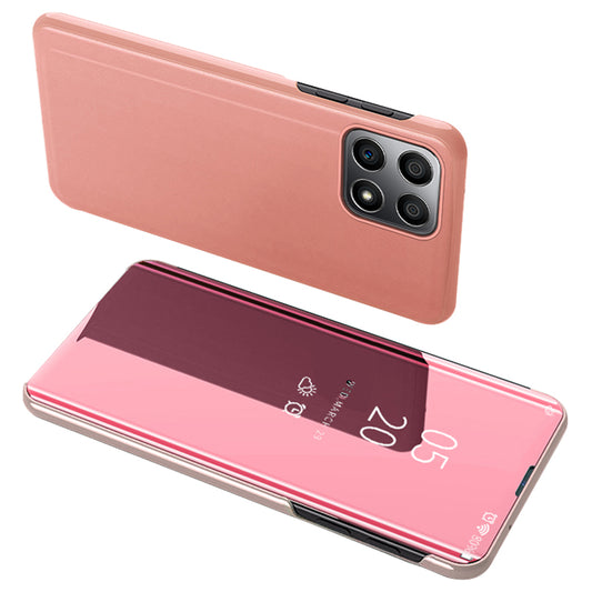 For Honor X8/X30i Drop Resistant Foldable Stand Design PU Leather Case View Window Electroplate Mirror Phone Shell