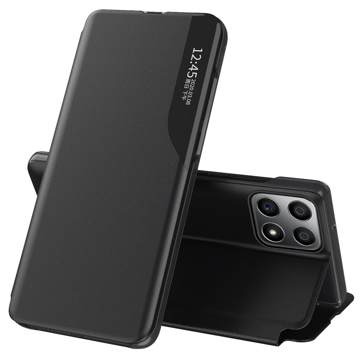 For Honor X8/X30i Magnetic Auto Closing Phone Case Clear View Window Stand Feature Bump Proof Leather Protective Shell