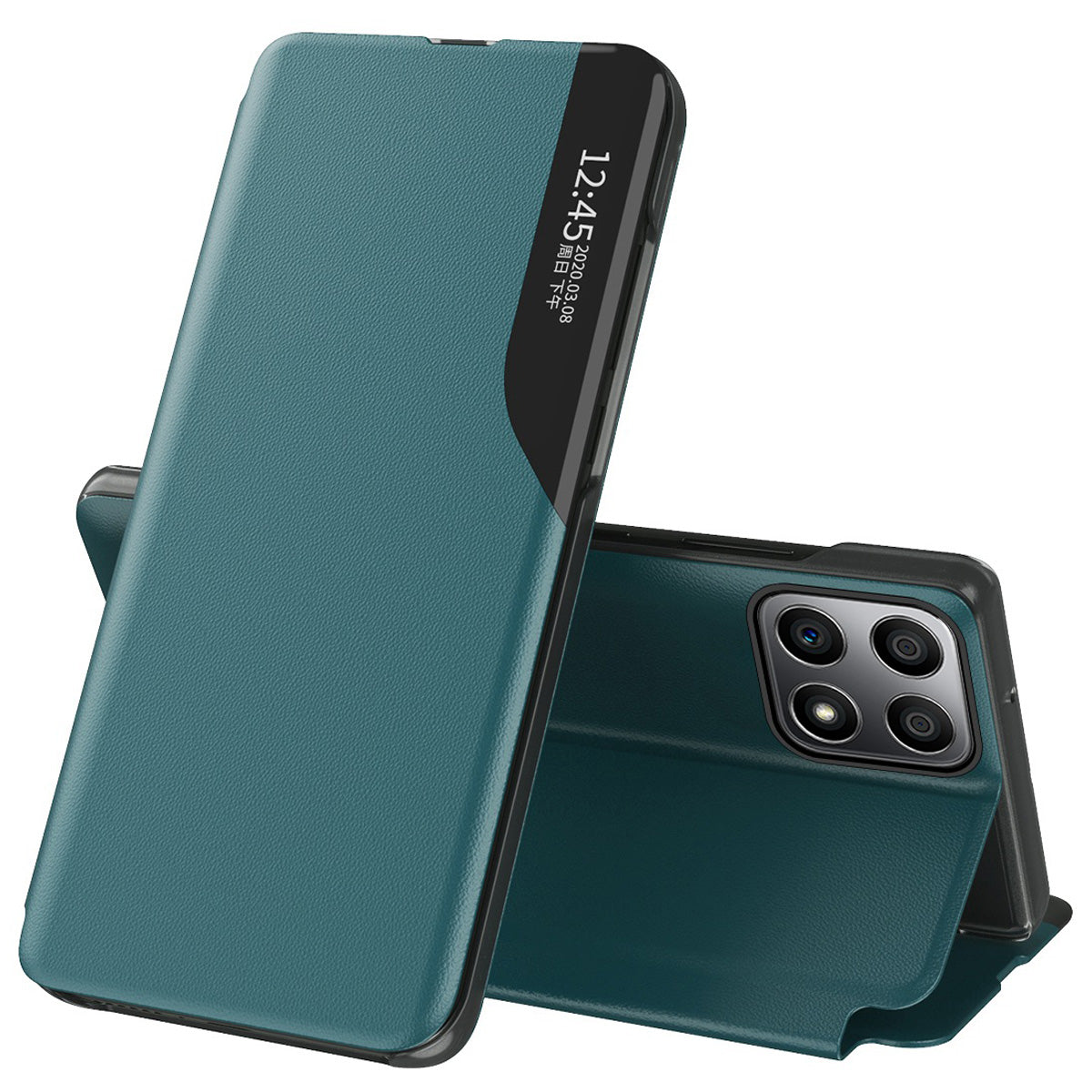 For Honor X8/X30i Magnetic Auto Closing Phone Case Clear View Window Stand Feature Bump Proof Leather Protective Shell
