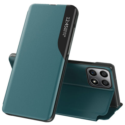 For Honor X8/X30i Magnetic Auto Closing Phone Case Clear View Window Stand Feature Bump Proof Leather Protective Shell