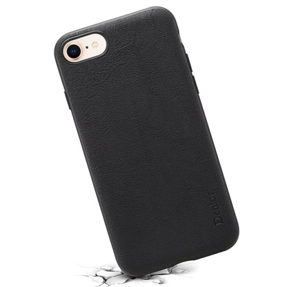 For iPhone SE (2022)/(2020)/iPhone 8/7 4.7 inch Genuine Leather Coated TPU Case Anti-scratch Protective Phone Cover