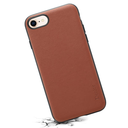 For iPhone SE (2022)/(2020)/iPhone 8/7 4.7 inch Genuine Leather Coated TPU Case Anti-scratch Protective Phone Cover