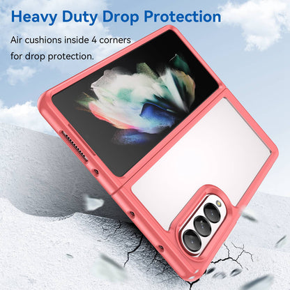 Clear Phone Case for Samsung Galaxy Z Fold4 5G, TPU Frame Acrylic Back Cover Brushed Anti-fingerprint Protector with Independent Buttons