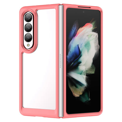 Clear Phone Case for Samsung Galaxy Z Fold4 5G, TPU Frame Acrylic Back Cover Brushed Anti-fingerprint Protector with Independent Buttons