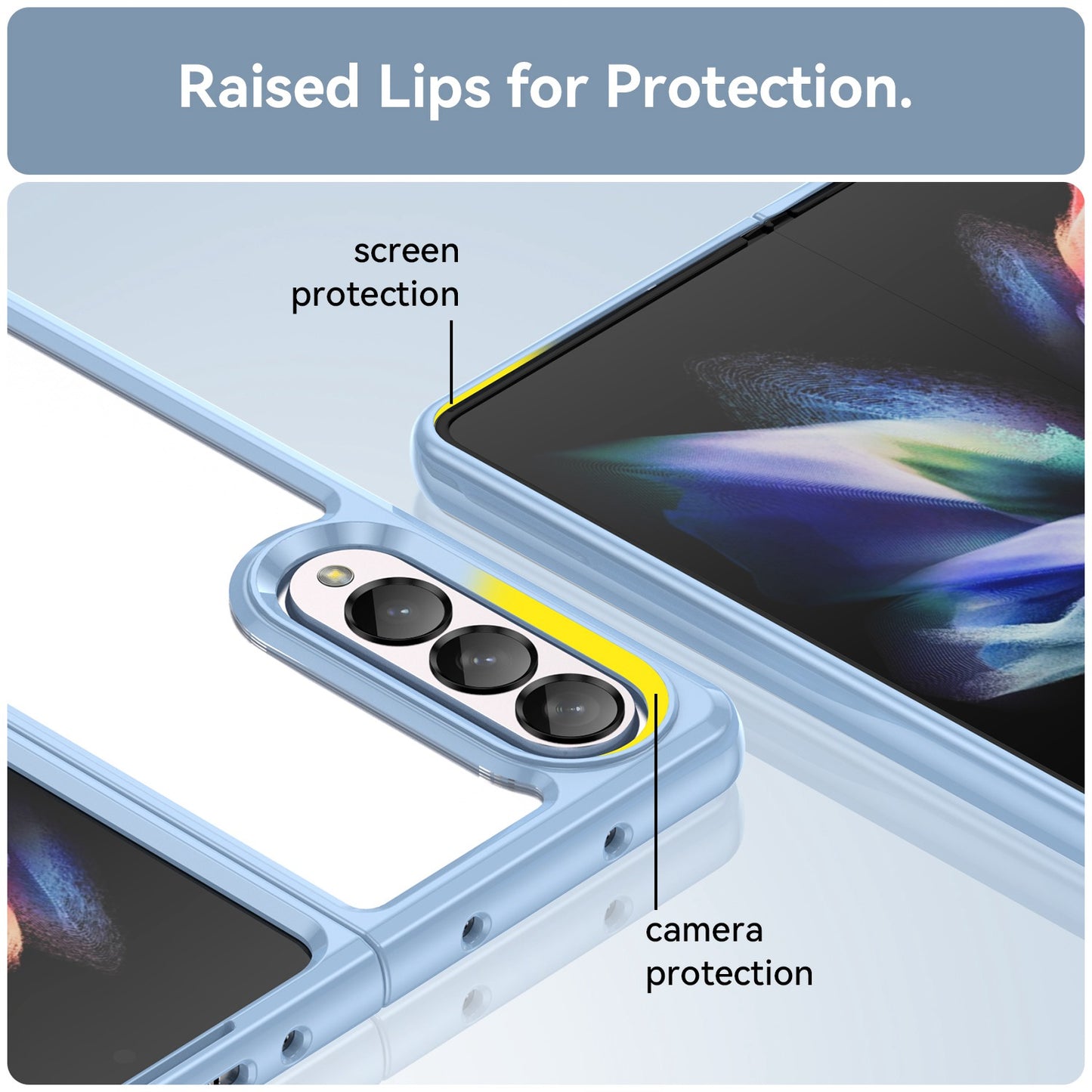 Clear Phone Case for Samsung Galaxy Z Fold4 5G, TPU Frame Acrylic Back Cover Brushed Anti-fingerprint Protector with Independent Buttons