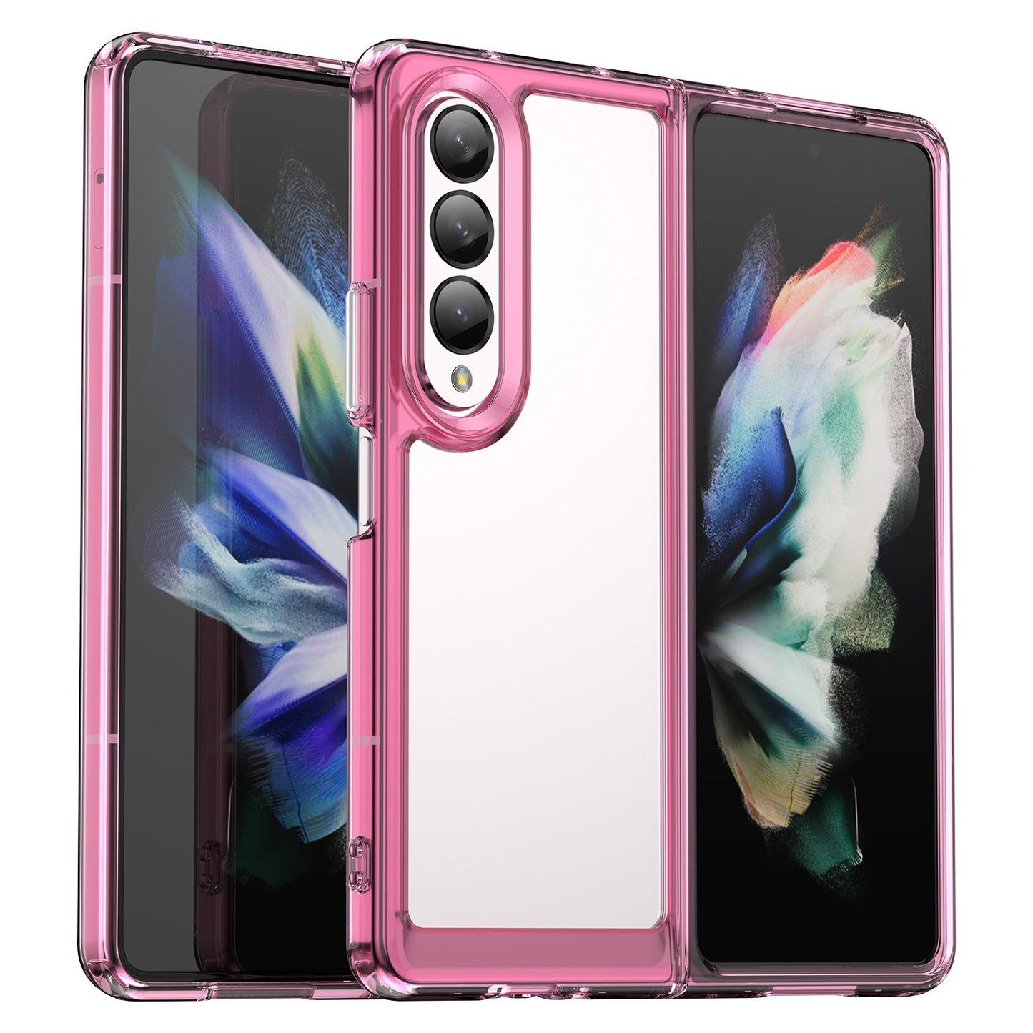 Clear Phone Case for Samsung Galaxy Z Fold4 5G, TPU Frame Acrylic Back Cover Brushed Anti-fingerprint Protector with Independent Buttons