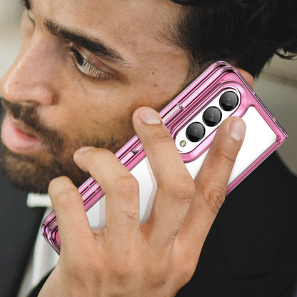 Clear Phone Case for Samsung Galaxy Z Fold4 5G, TPU Frame Acrylic Back Cover Brushed Anti-fingerprint Protector with Independent Buttons