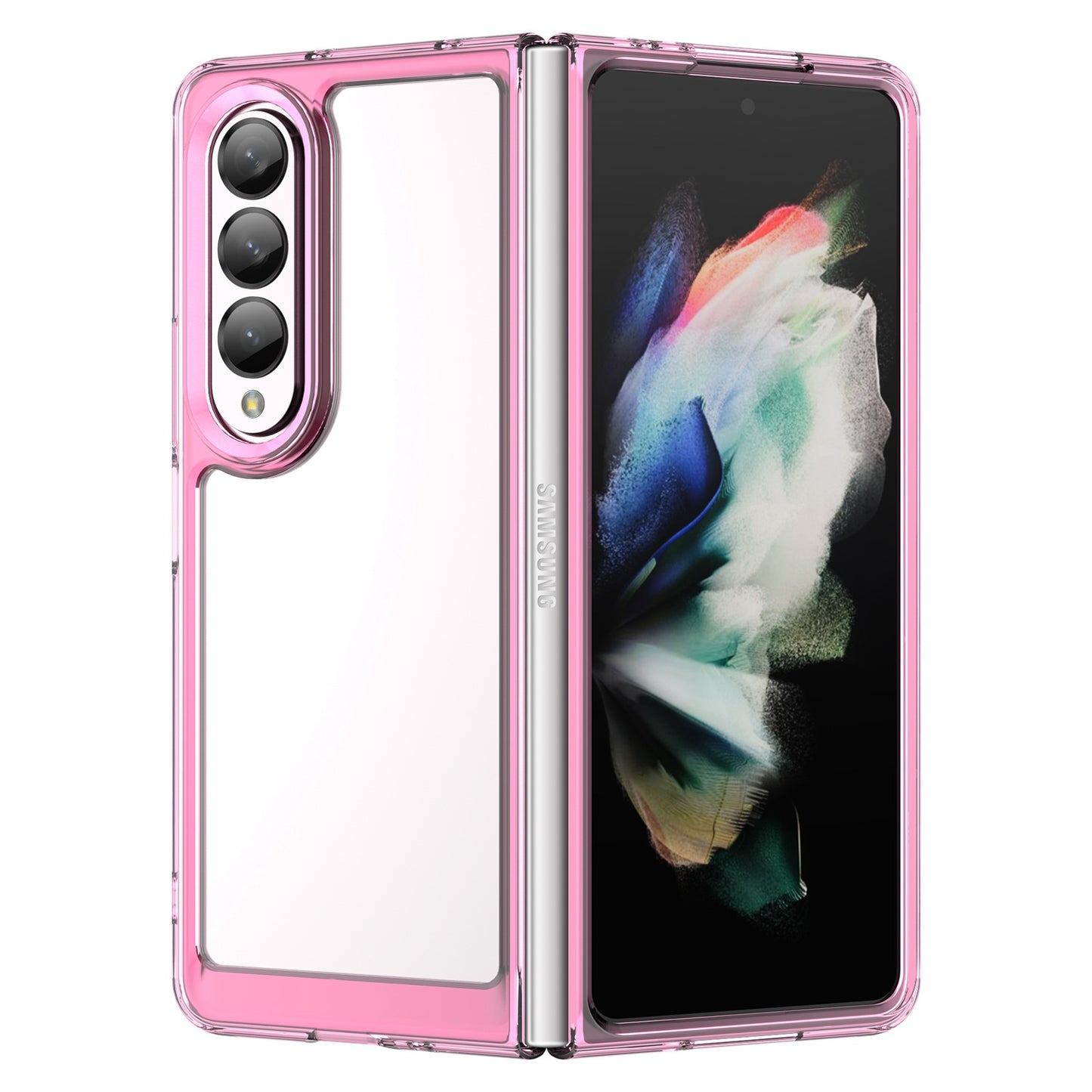 Clear Phone Case for Samsung Galaxy Z Fold4 5G, TPU Frame Acrylic Back Cover Brushed Anti-fingerprint Protector with Independent Buttons