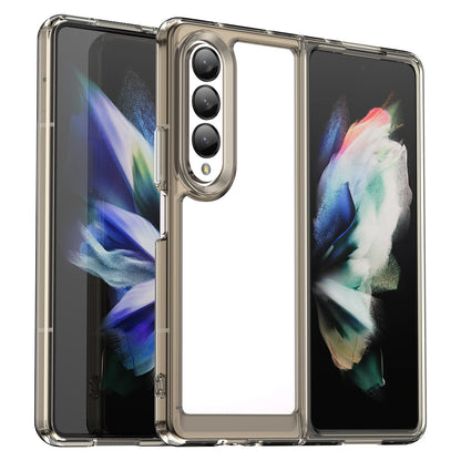 Clear Phone Case for Samsung Galaxy Z Fold4 5G, TPU Frame Acrylic Back Cover Brushed Anti-fingerprint Protector with Independent Buttons