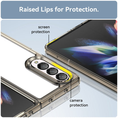 Clear Phone Case for Samsung Galaxy Z Fold4 5G, TPU Frame Acrylic Back Cover Brushed Anti-fingerprint Protector with Independent Buttons