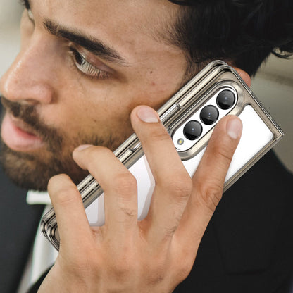 Clear Phone Case for Samsung Galaxy Z Fold4 5G, TPU Frame Acrylic Back Cover Brushed Anti-fingerprint Protector with Independent Buttons