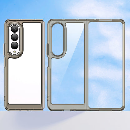 Clear Phone Case for Samsung Galaxy Z Fold4 5G, TPU Frame Acrylic Back Cover Brushed Anti-fingerprint Protector with Independent Buttons