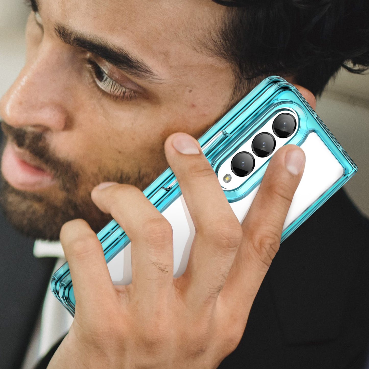 Clear Phone Case for Samsung Galaxy Z Fold4 5G, TPU Frame Acrylic Back Cover Brushed Anti-fingerprint Protector with Independent Buttons