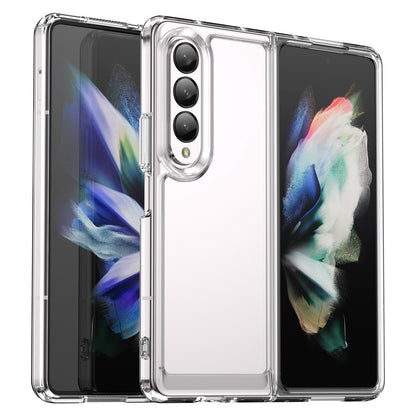 Clear Phone Case for Samsung Galaxy Z Fold4 5G, TPU Frame Acrylic Back Cover Brushed Anti-fingerprint Protector with Independent Buttons