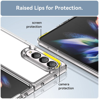 Clear Phone Case for Samsung Galaxy Z Fold4 5G, TPU Frame Acrylic Back Cover Brushed Anti-fingerprint Protector with Independent Buttons