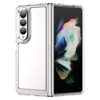 Clear Phone Case for Samsung Galaxy Z Fold4 5G, TPU Frame Acrylic Back Cover Brushed Anti-fingerprint Protector with Independent Buttons